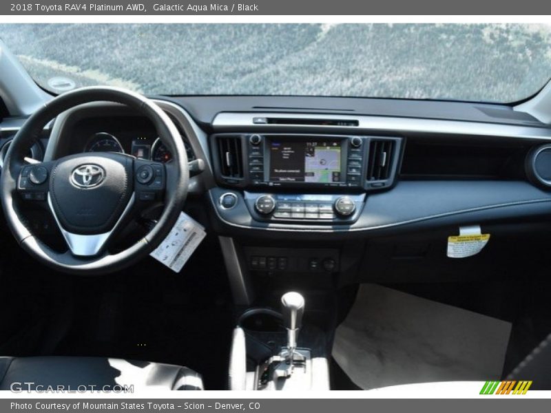 Galactic Aqua Mica / Black 2018 Toyota RAV4 Platinum AWD