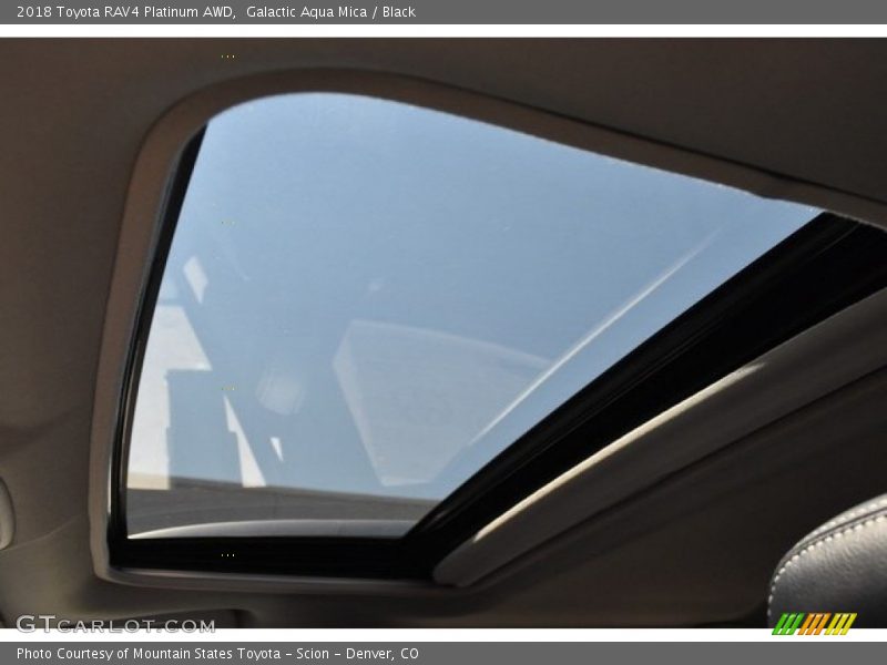 Galactic Aqua Mica / Black 2018 Toyota RAV4 Platinum AWD