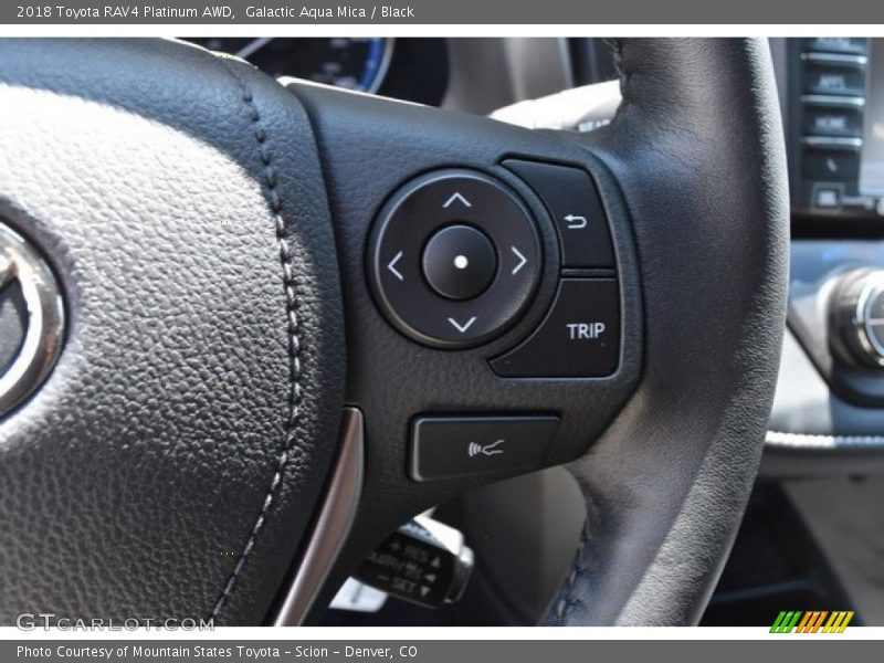 Galactic Aqua Mica / Black 2018 Toyota RAV4 Platinum AWD