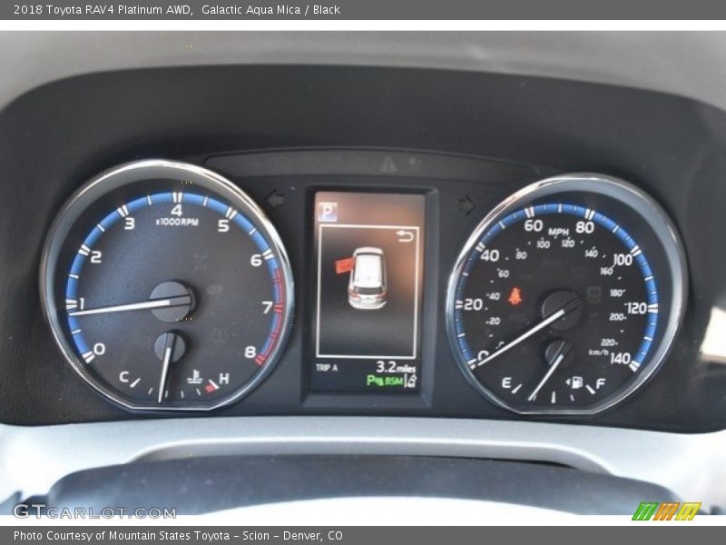 Galactic Aqua Mica / Black 2018 Toyota RAV4 Platinum AWD