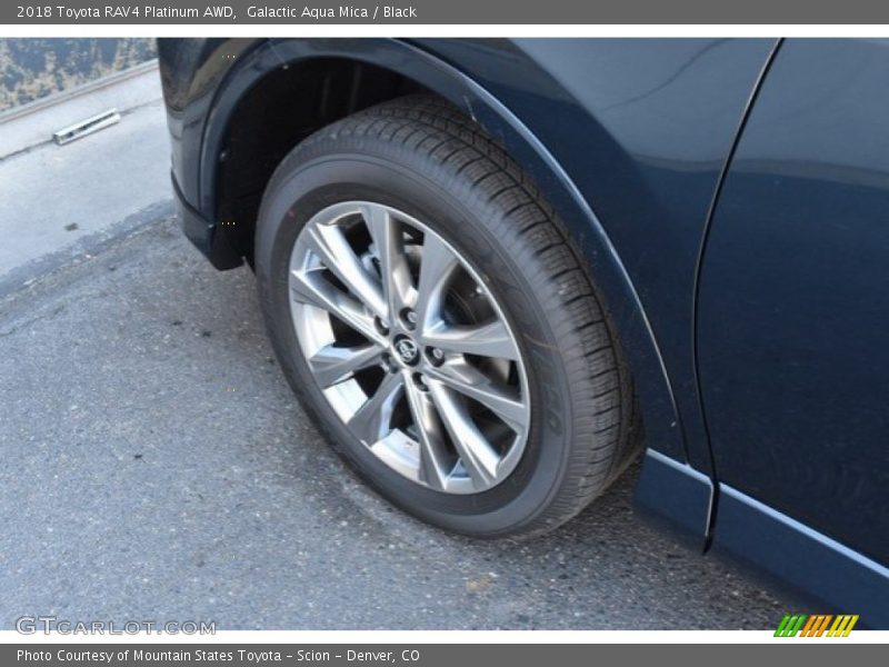 Galactic Aqua Mica / Black 2018 Toyota RAV4 Platinum AWD