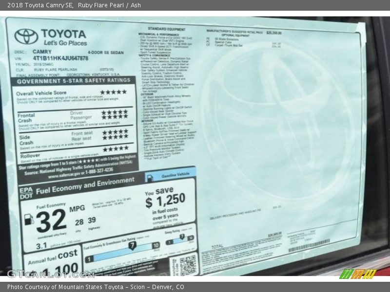 Ruby Flare Pearl / Ash 2018 Toyota Camry SE