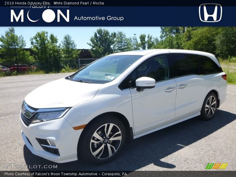 White Diamond Pearl / Mocha 2019 Honda Odyssey Elite