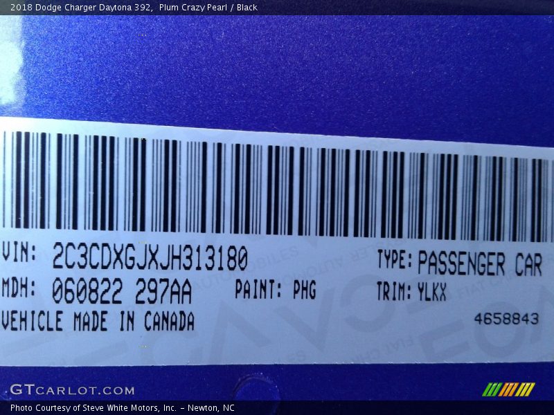 Plum Crazy Pearl / Black 2018 Dodge Charger Daytona 392