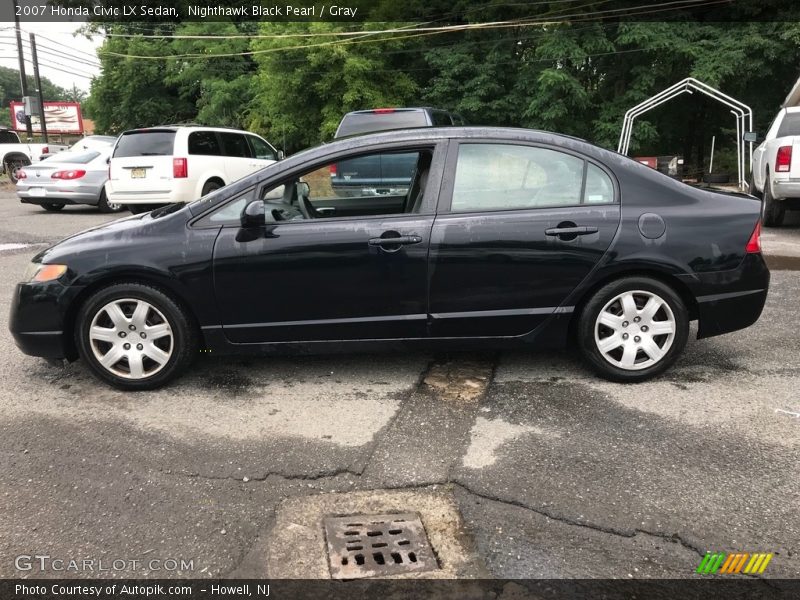 Nighthawk Black Pearl / Gray 2007 Honda Civic LX Sedan