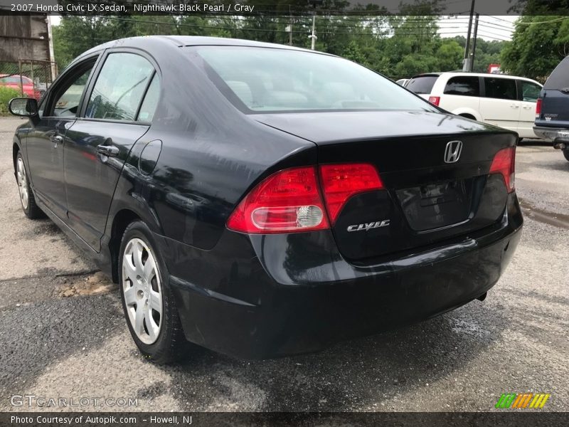 Nighthawk Black Pearl / Gray 2007 Honda Civic LX Sedan