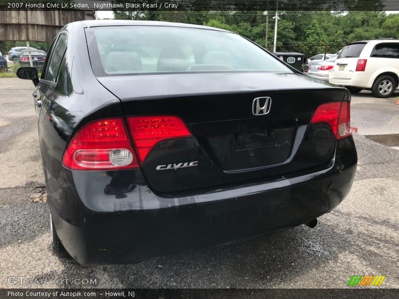 Nighthawk Black Pearl / Gray 2007 Honda Civic LX Sedan