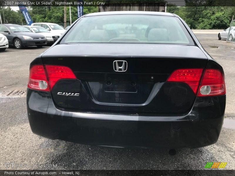 Nighthawk Black Pearl / Gray 2007 Honda Civic LX Sedan