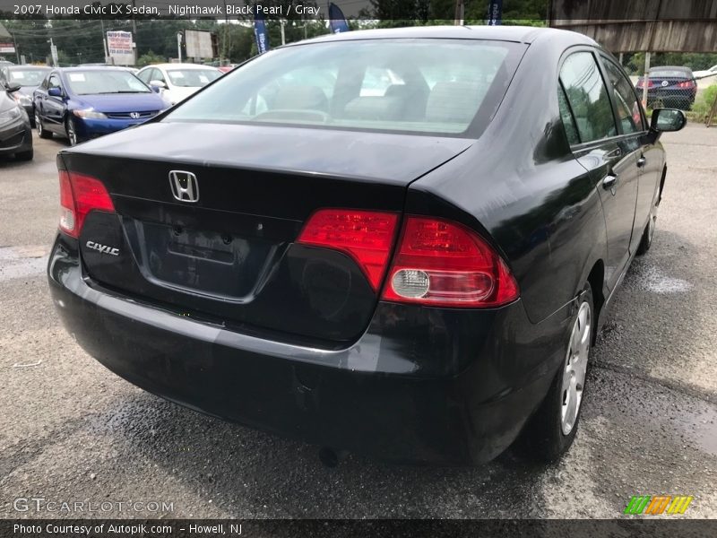 Nighthawk Black Pearl / Gray 2007 Honda Civic LX Sedan