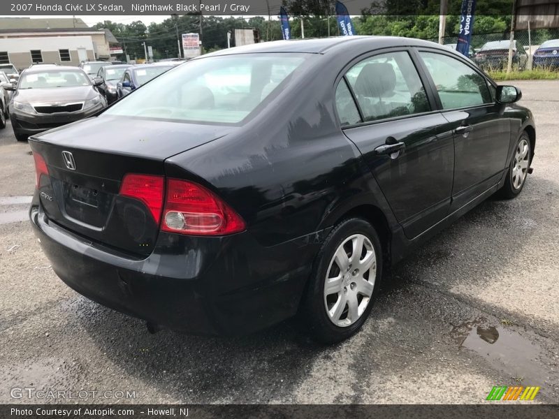Nighthawk Black Pearl / Gray 2007 Honda Civic LX Sedan