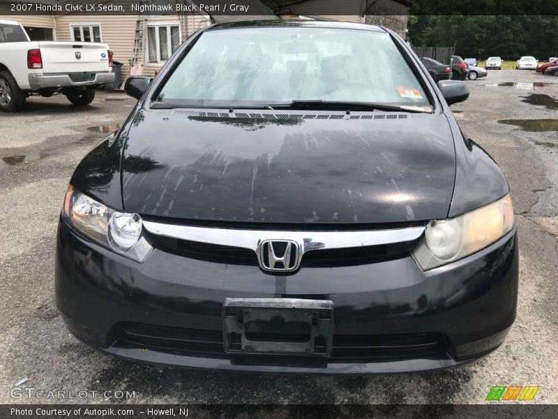 Nighthawk Black Pearl / Gray 2007 Honda Civic LX Sedan