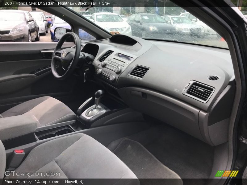 Nighthawk Black Pearl / Gray 2007 Honda Civic LX Sedan