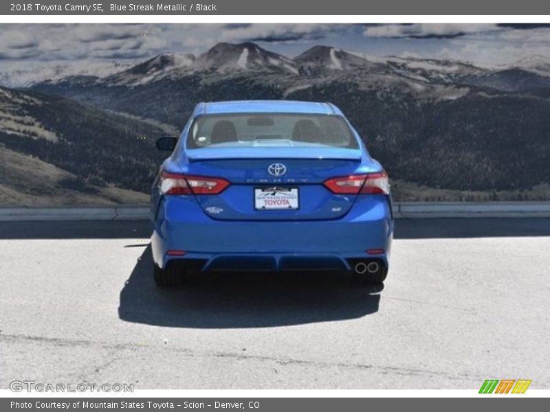Blue Streak Metallic / Black 2018 Toyota Camry SE