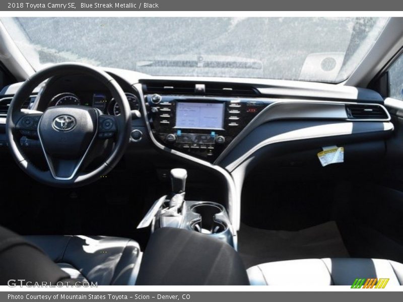 Blue Streak Metallic / Black 2018 Toyota Camry SE