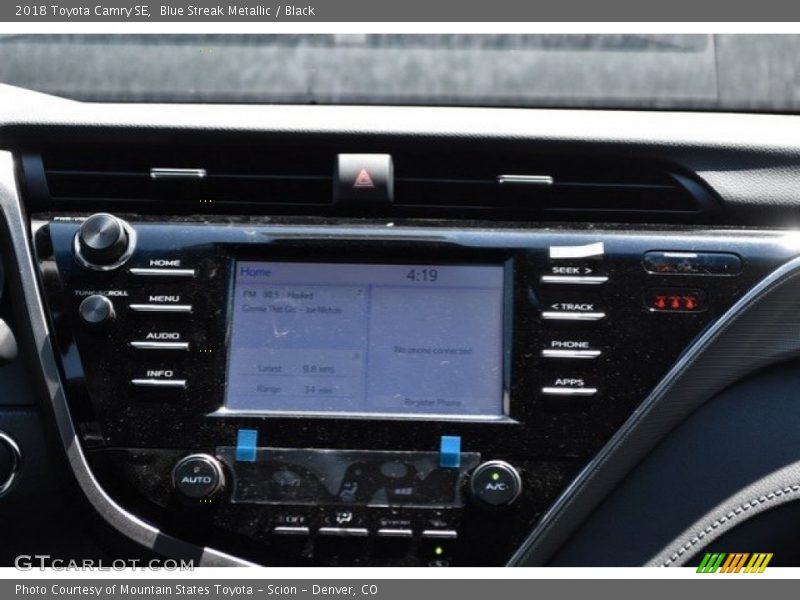 Blue Streak Metallic / Black 2018 Toyota Camry SE