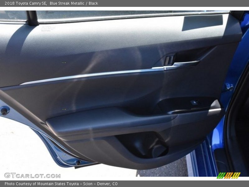 Blue Streak Metallic / Black 2018 Toyota Camry SE