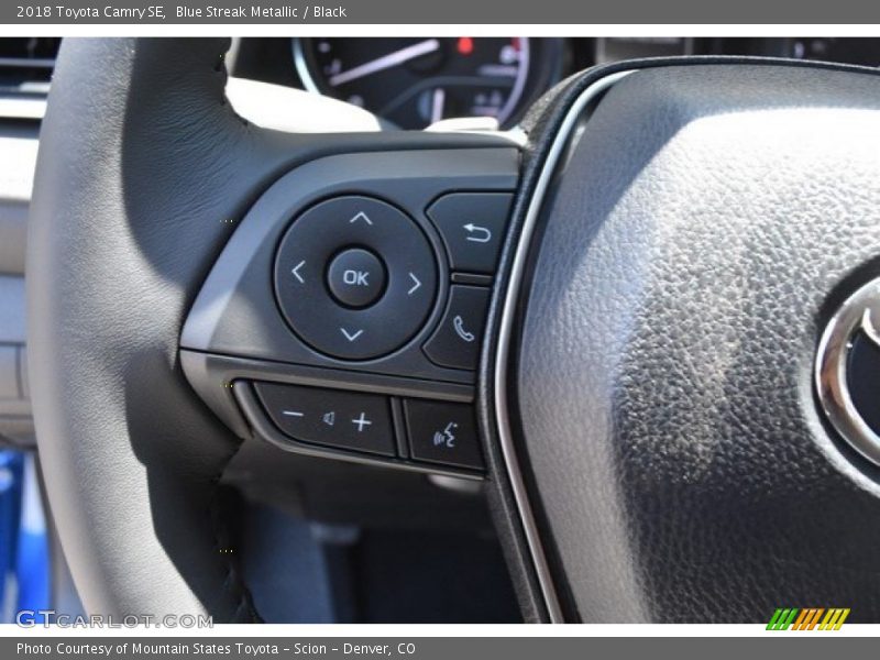 Blue Streak Metallic / Black 2018 Toyota Camry SE