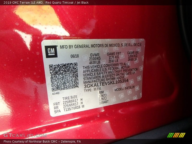 Red Quartz Tintcoat / Jet Black 2019 GMC Terrain SLE AWD