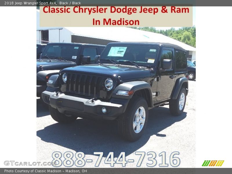 Black / Black 2018 Jeep Wrangler Sport 4x4