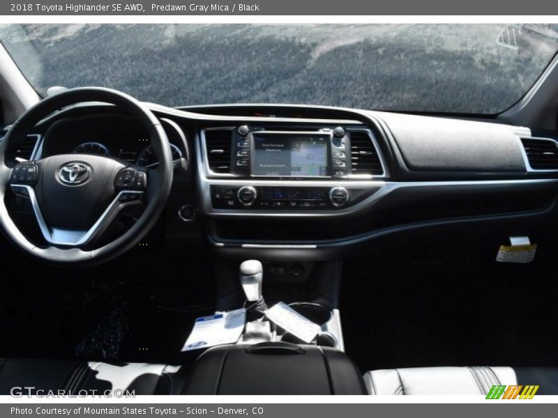 Predawn Gray Mica / Black 2018 Toyota Highlander SE AWD