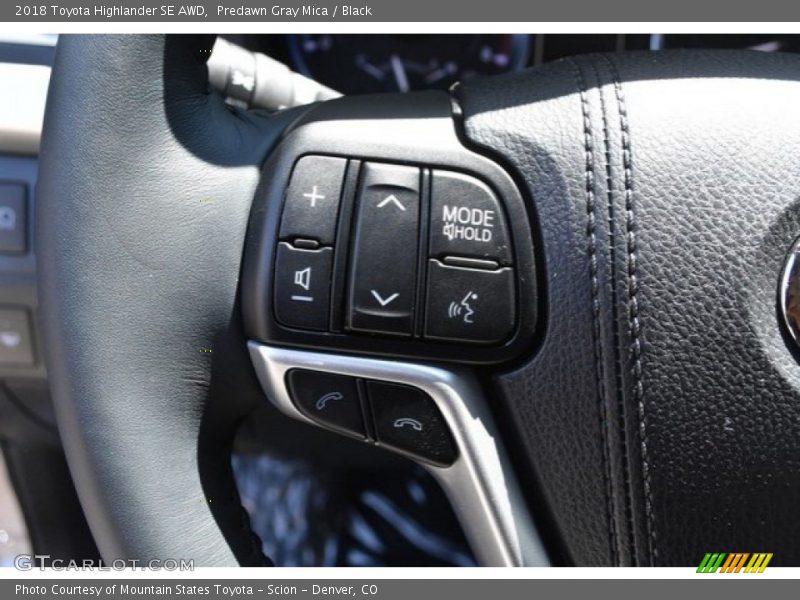 Predawn Gray Mica / Black 2018 Toyota Highlander SE AWD