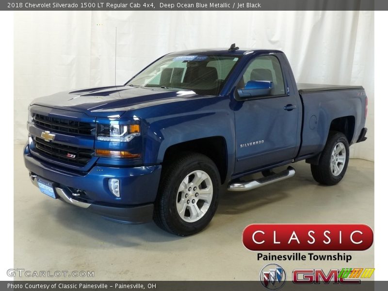 Deep Ocean Blue Metallic / Jet Black 2018 Chevrolet Silverado 1500 LT Regular Cab 4x4