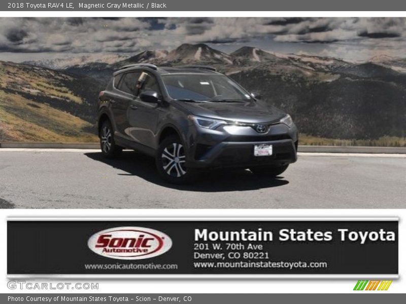 Magnetic Gray Metallic / Black 2018 Toyota RAV4 LE