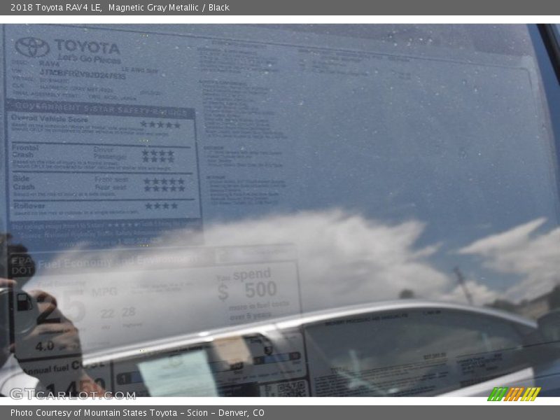 Magnetic Gray Metallic / Black 2018 Toyota RAV4 LE