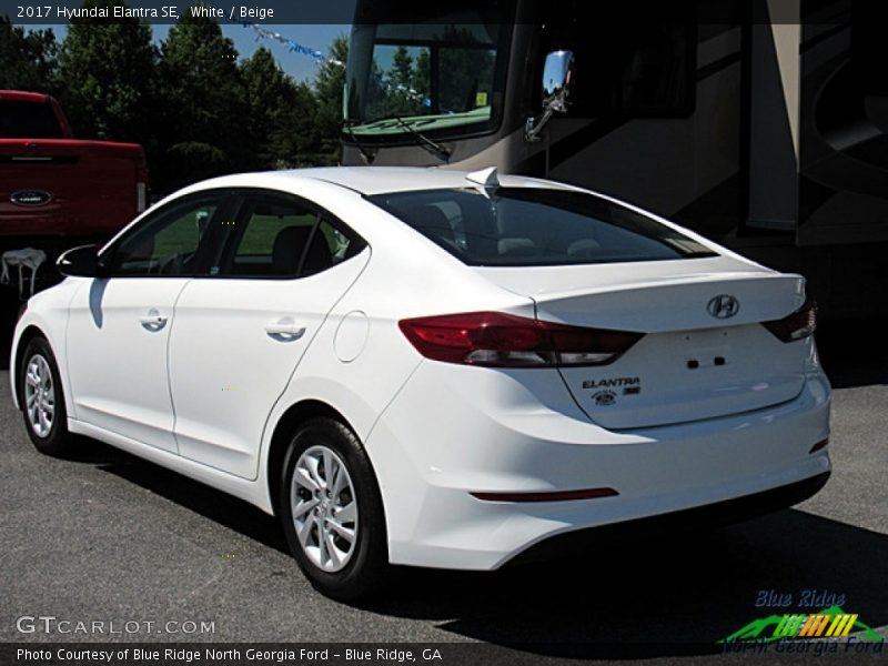 White / Beige 2017 Hyundai Elantra SE