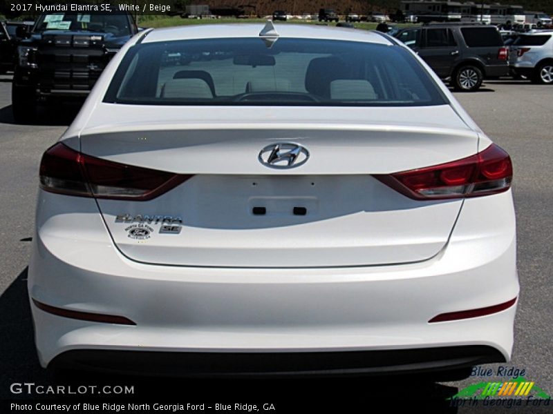 White / Beige 2017 Hyundai Elantra SE
