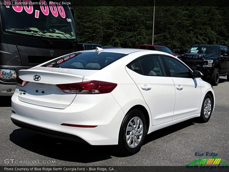 White / Beige 2017 Hyundai Elantra SE