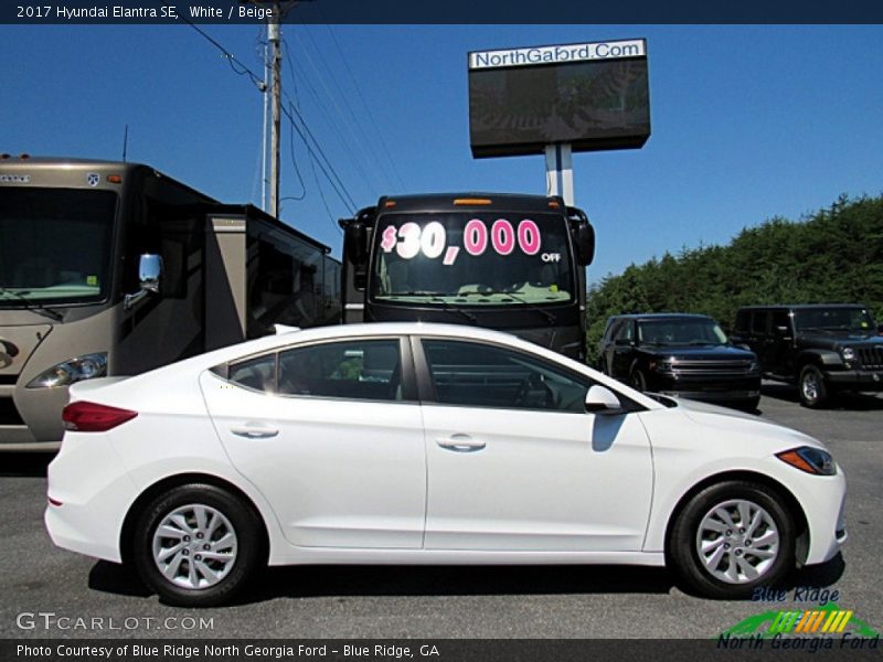 White / Beige 2017 Hyundai Elantra SE