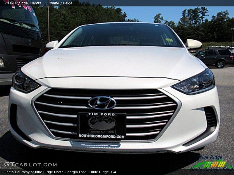 White / Beige 2017 Hyundai Elantra SE