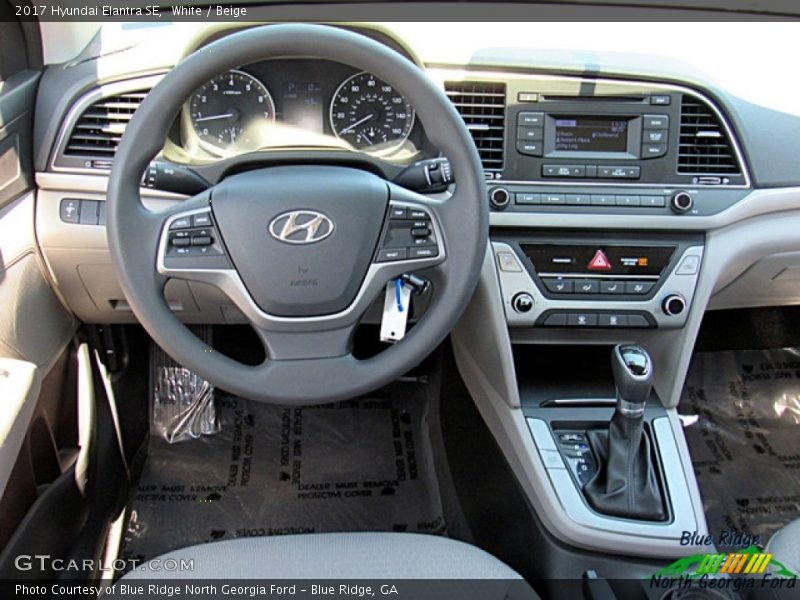 White / Beige 2017 Hyundai Elantra SE