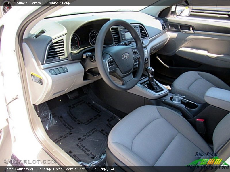 White / Beige 2017 Hyundai Elantra SE