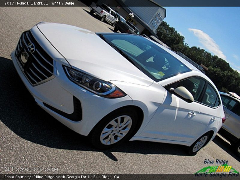 White / Beige 2017 Hyundai Elantra SE