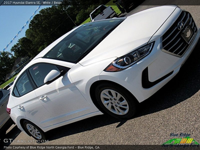 White / Beige 2017 Hyundai Elantra SE