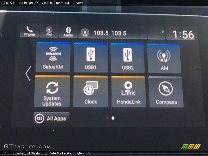 Cosmic Blue Metallic / Ivory 2019 Honda Insight EX