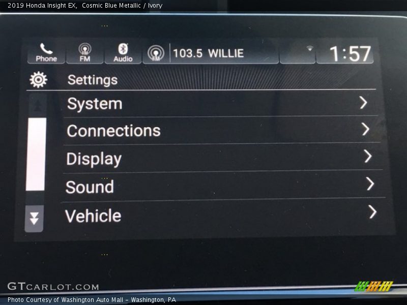 Cosmic Blue Metallic / Ivory 2019 Honda Insight EX