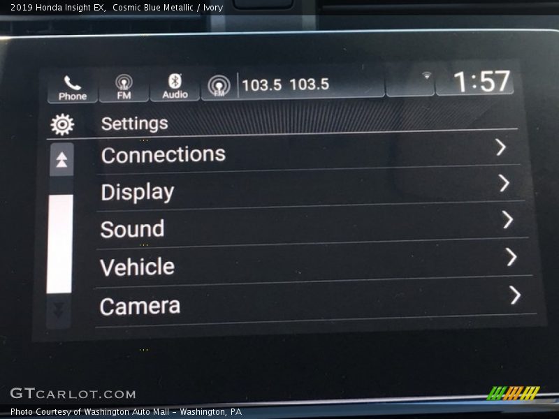 Cosmic Blue Metallic / Ivory 2019 Honda Insight EX