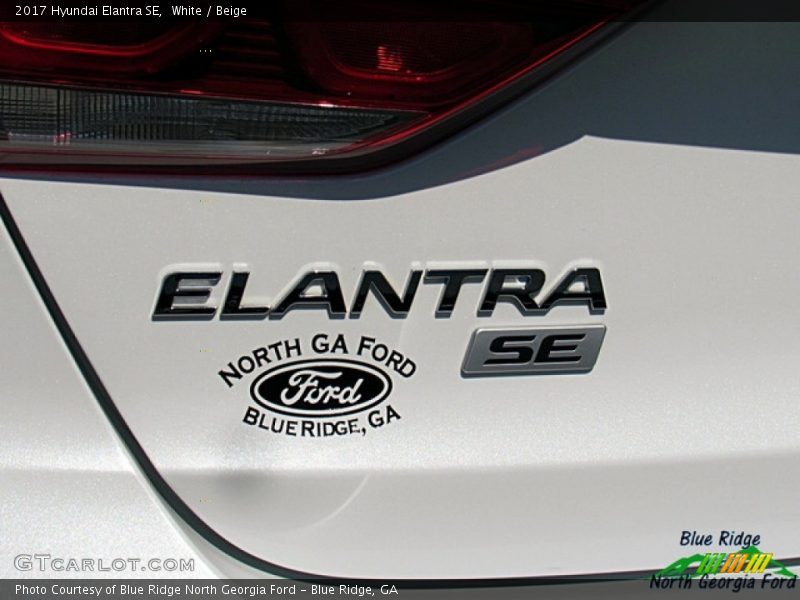 White / Beige 2017 Hyundai Elantra SE