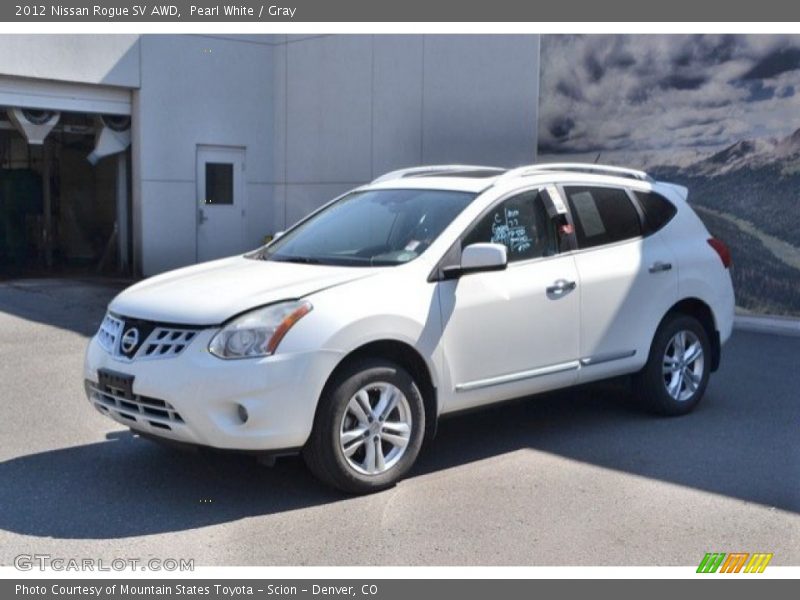 Pearl White / Gray 2012 Nissan Rogue SV AWD