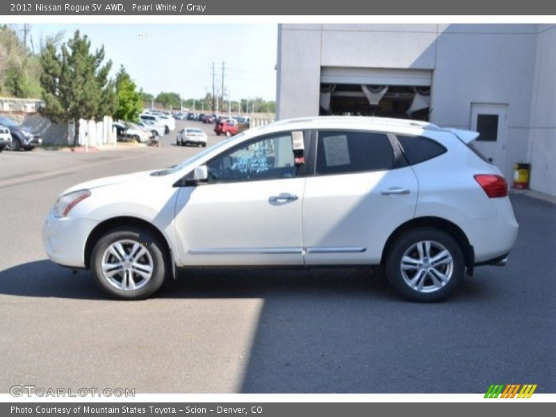 Pearl White / Gray 2012 Nissan Rogue SV AWD