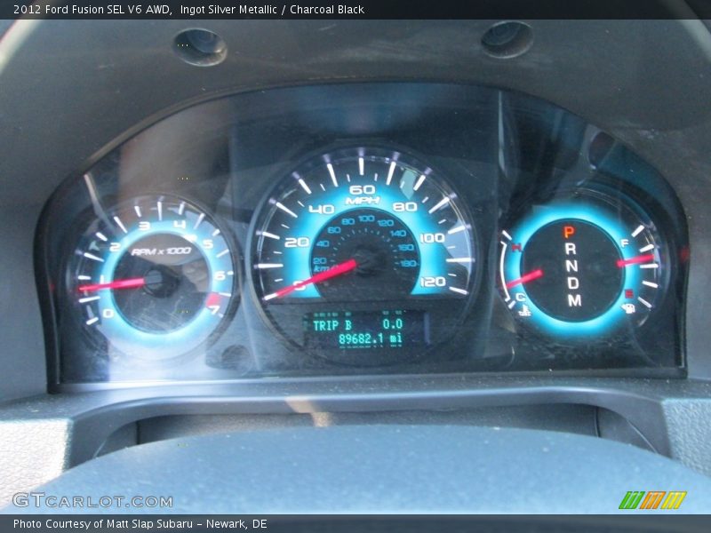 Ingot Silver Metallic / Charcoal Black 2012 Ford Fusion SEL V6 AWD