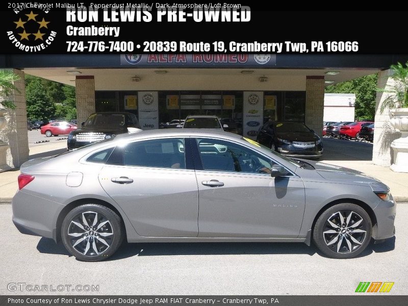 Pepperdust Metallic / Dark Atmosphere/Loft Brown 2017 Chevrolet Malibu LT