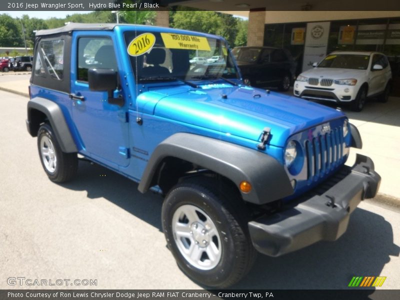 Hydro Blue Pearl / Black 2016 Jeep Wrangler Sport
