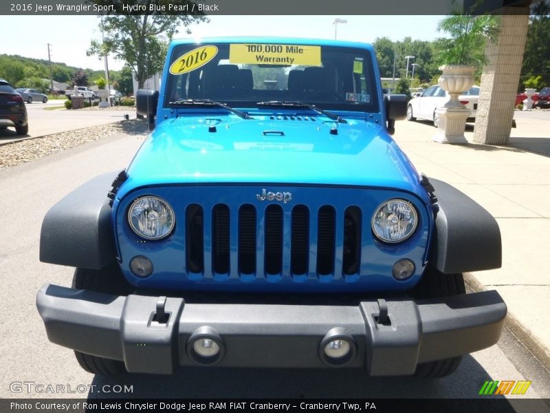 Hydro Blue Pearl / Black 2016 Jeep Wrangler Sport