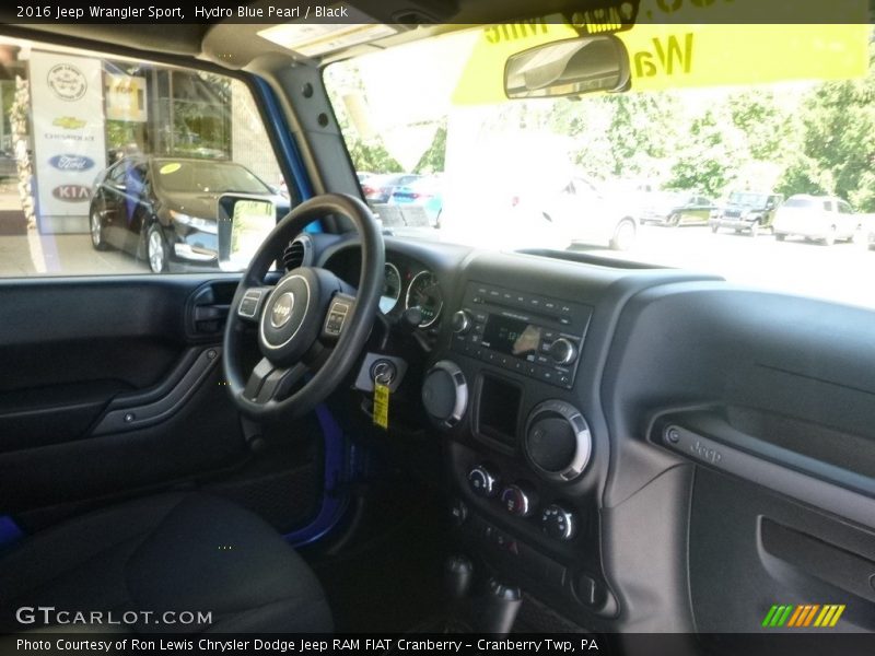 Hydro Blue Pearl / Black 2016 Jeep Wrangler Sport