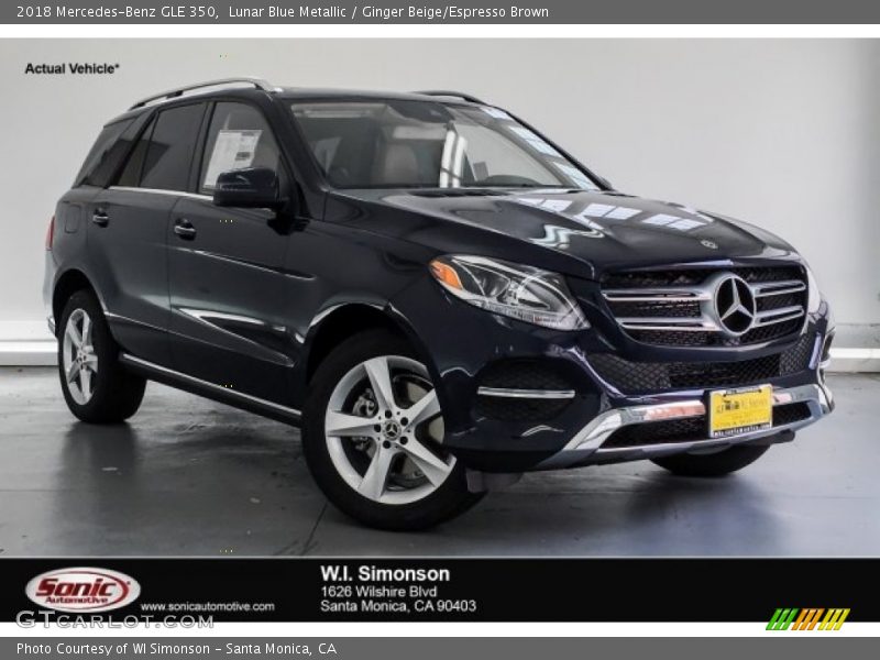 Lunar Blue Metallic / Ginger Beige/Espresso Brown 2018 Mercedes-Benz GLE 350