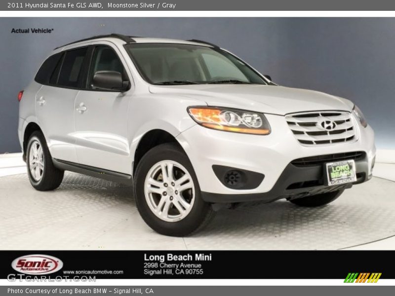 Moonstone Silver / Gray 2011 Hyundai Santa Fe GLS AWD